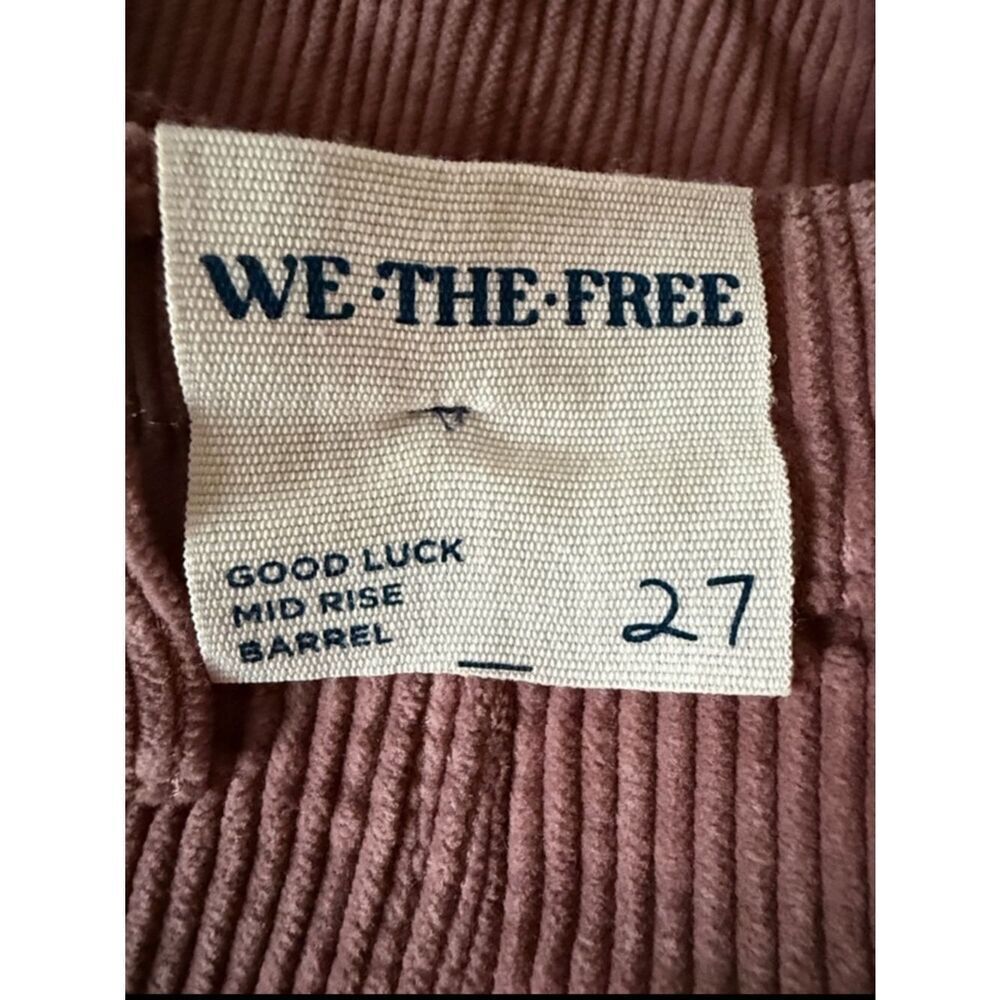 New Free People We The Free Good Luck Mid-Rise Cord Barrel Jeans Size 27 - Picture 7 of 7